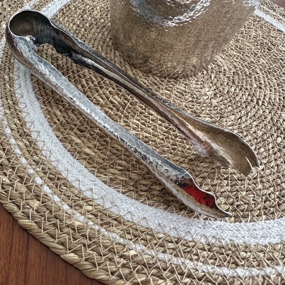 Vintage Peruvian Hammered Silver Ice Bucket and Tongs - Picture 9 of 17